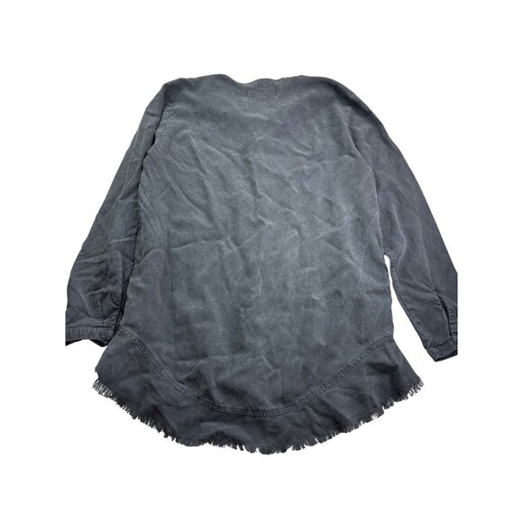 Anthropologie Cloth & Stone Womens Chambray Tunic Top M Blue Raw Hem No Belt - Picture 4 of 6